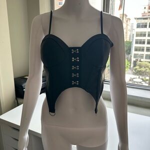 Black pu leather  Corset Top